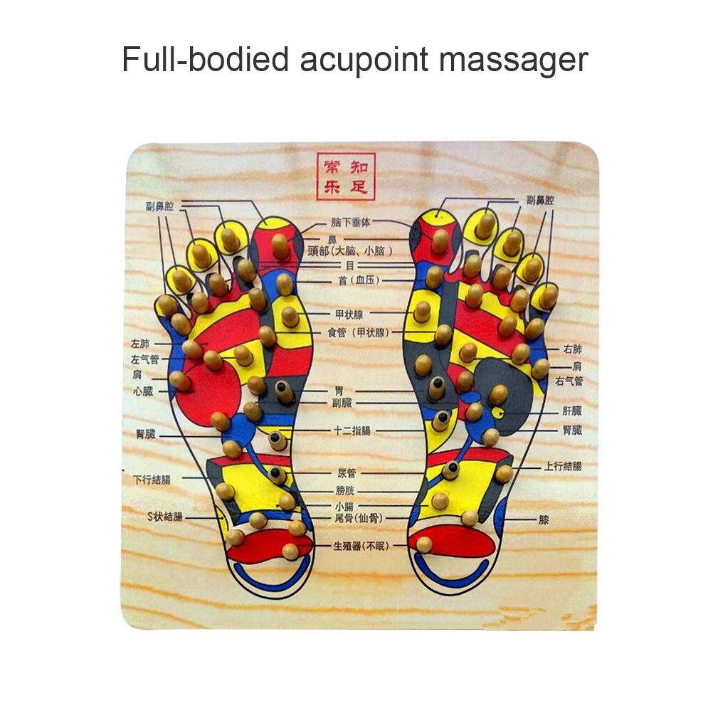 Wooden Foot Massage Board Acupoint Foot Massager Reflexology Chart