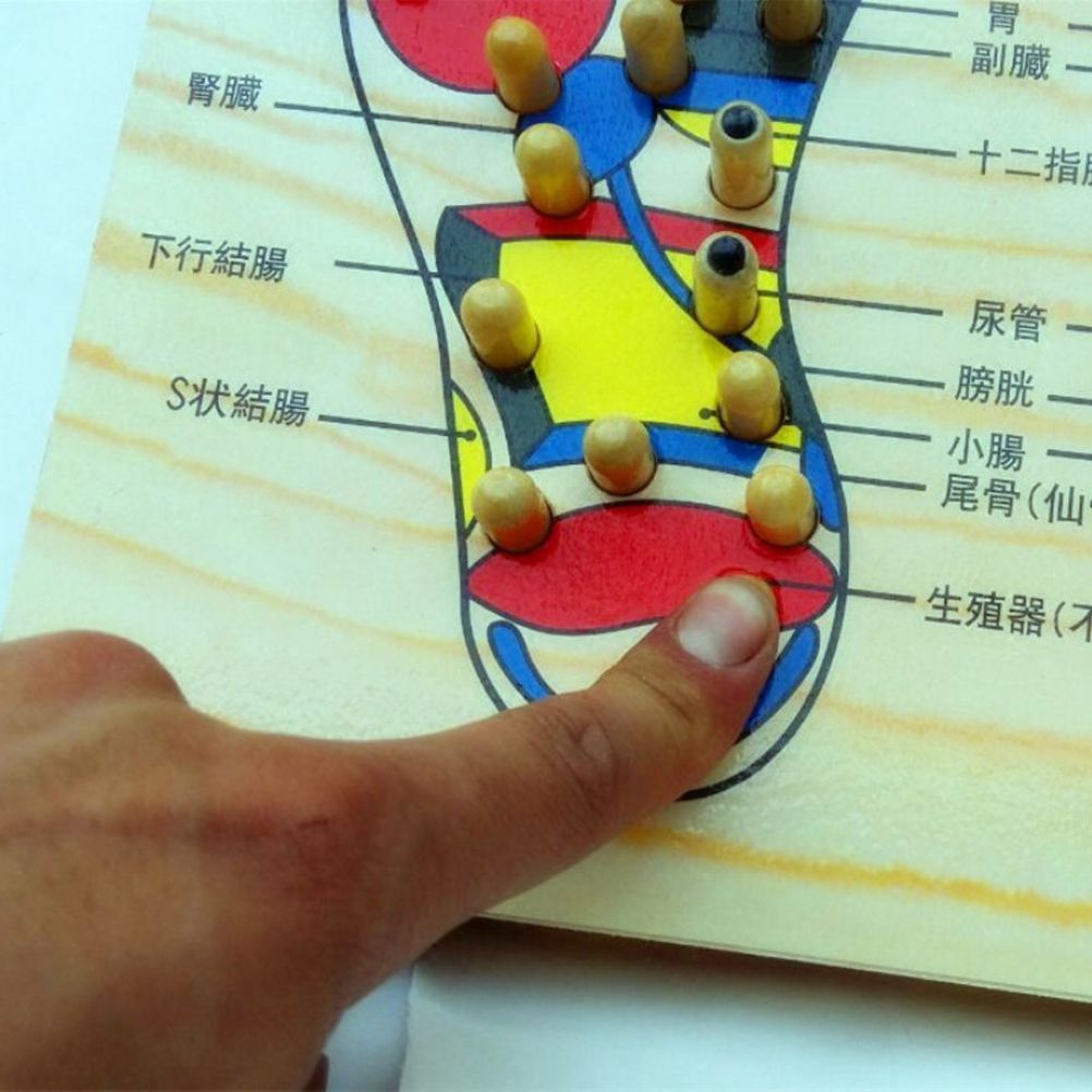 Wooden Foot Massage Board Acupoint Foot Massager Reflexology Chart