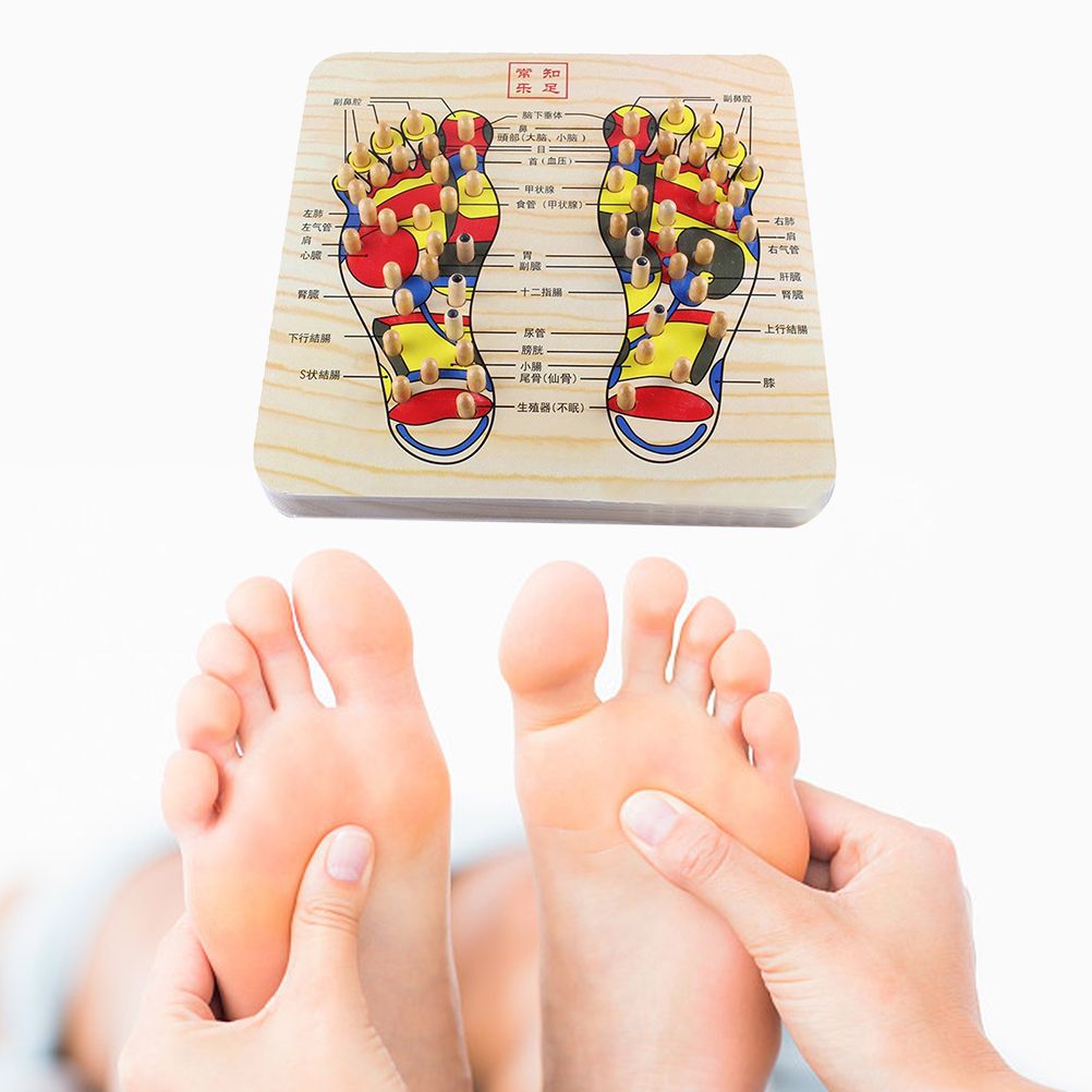 Wooden Foot Massage Board Acupoint Foot Massager Reflexology Chart