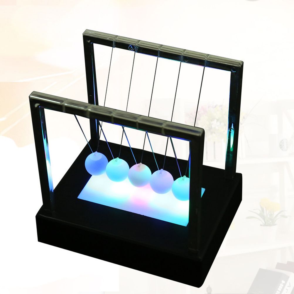 Illuminated Newton Pendulum Ball Miniature Model Ornaments Home Decoration Home Office Desk Decor Gifts