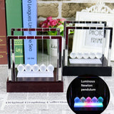 Illuminated Newton Pendulum Ball Miniature Model Ornaments Home Decoration Home Office Desk Decor Gifts - Low Angle