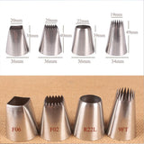 4PCS Cake Decorated Nozzle Set Stainless Steel Piping Nozzle DIY Cake Decorating Tips - Top-Down View