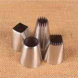 4PCS Cake Decorated Nozzle Set Stainless Steel Piping Nozzle DIY Cake Decorating Tips - 45-Degree Angle