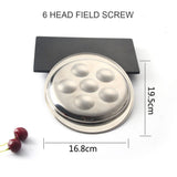 Stainless Steel Snail Plate Set Escargot Dining Set 6 Compartment Snail Dishes with Tong and Fork - Side View