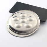 Stainless Steel Snail Plate Set Escargot Dining Set 6 Compartment Snail Dishes with Tong and Fork
