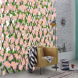 Wooden Retractable Fence Expanding Fence Hedge With Artificial Flower Leaves Garden Decoration Trellis Screen