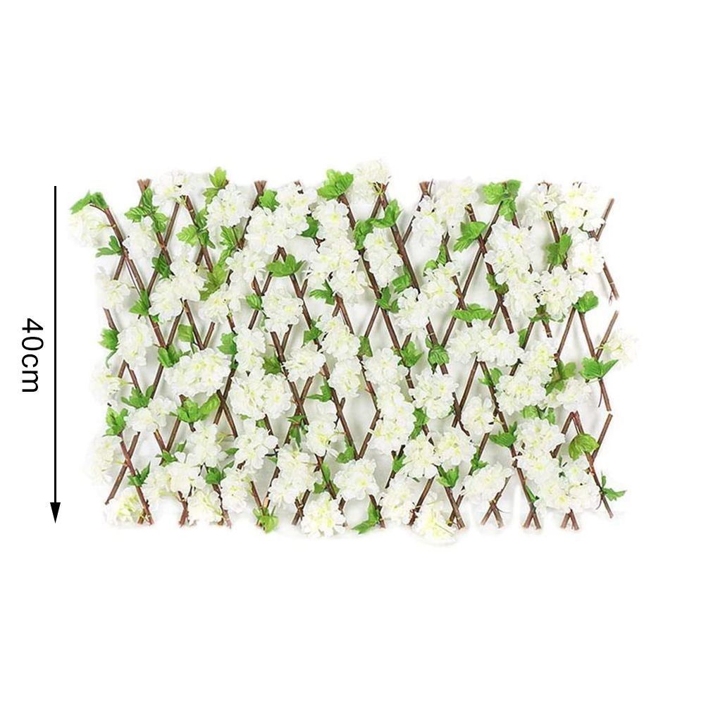 Wooden Retractable Fence Expanding Fence Hedge With Artificial Flower Leaves Garden Decoration Trellis Screen