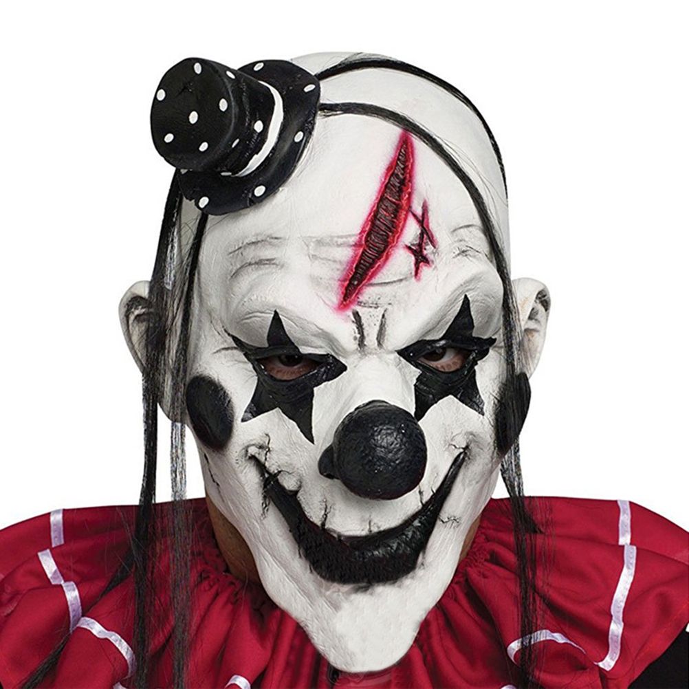 Halloween Latex Mask Horrible Scary Clown Mask Halloween Clown Mask Dress up Props for Adult