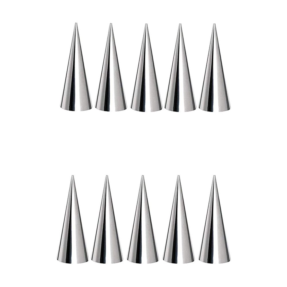 10PCS Stainless Steel Cream Horn Molds Baking Cones Cream Horn Forms Ice Cream Mold Standing Cone Shape