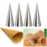 10PCS Stainless Steel Cream Horn Molds Baking Cones Cream Horn Forms Ice Cream Mold Standing Cone Shape