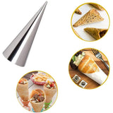 10PCS Stainless Steel Cream Horn Molds Baking Cones Cream Horn Forms Ice Cream Mold Standing Cone Shape - Top-Down View