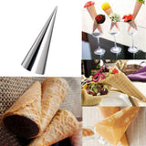 10PCS Stainless Steel Cream Horn Molds Baking Cones Cream Horn Forms Ice Cream Mold Standing Cone Shape