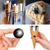 10PCS Stainless Steel Cream Horn Molds Baking Cones Cream Horn Forms Ice Cream Mold Standing Cone Shape - Rear View