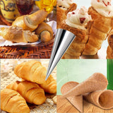 10PCS Stainless Steel Cream Horn Molds Baking Cones Cream Horn Forms Ice Cream Mold Standing Cone Shape