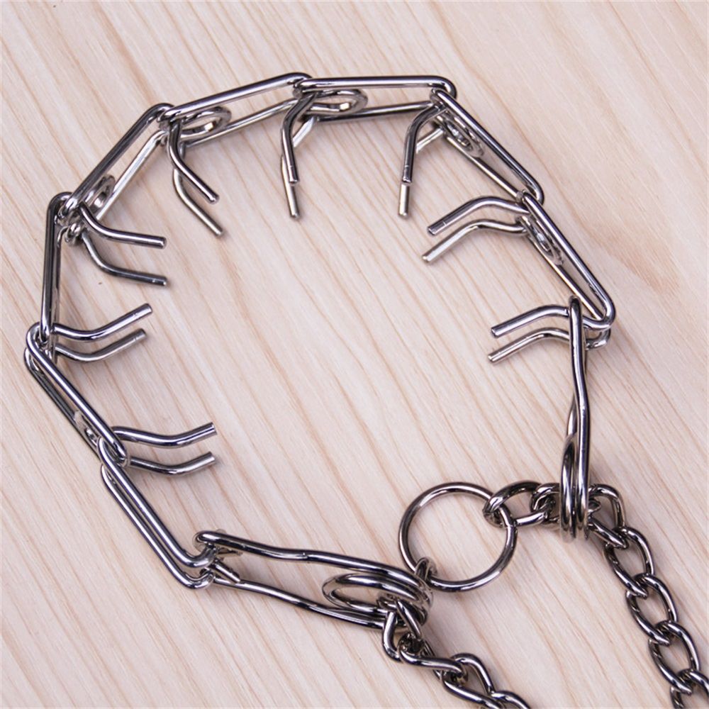 Adjustable Dog Training Prong Collar Metal Pinch Training Chain Collar Prong Pet Choke Collars Dog Necklace