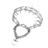Adjustable Dog Training Prong Collar Metal Pinch Training Chain Collar Prong Pet Choke Collars Dog Necklace - Close-Up Angle