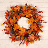 Maple Leaf Wreath Door Hanging Thanksgiving Wreath Halloween Vine Ornament