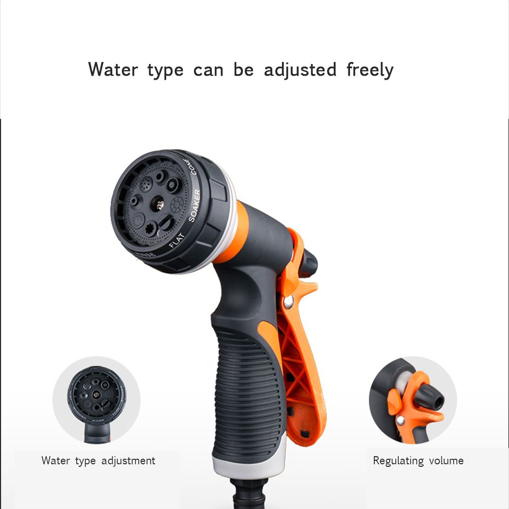 Garden Hose Nozzle Sprayer Hand Shower 8 Adjustable Irrigation Pattern High Pressure Hand Sprayer for Watering Lawn Car Washing