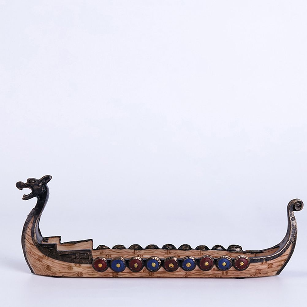 Resin Viking Ships Incense Stick Holder Retro Ships Ornament Exquisite Beautiful Home Decoration Ornaments