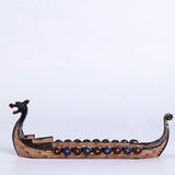 Resin Viking Ships Incense Stick Holder Retro Ships Ornament Exquisite Beautiful Home Decoration Ornaments - Rear View