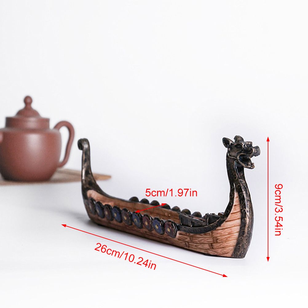Resin Viking Ships Incense Stick Holder Retro Ships Ornament Exquisite Beautiful Home Decoration Ornaments