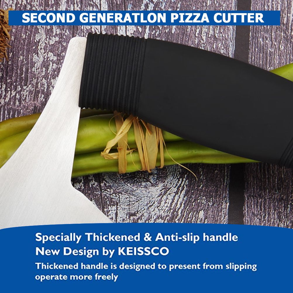 Stainless Steel Pizza Cutter with Cover Ergonomic Anti Slip Handle Rocker Cutter