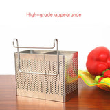 Kitchen Utensil Storage Holder Stainless Steel Fork Chopsticks Storage Organizer Tableware Holder - Front View