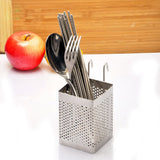 Kitchen Utensil Storage Holder Stainless Steel Fork Chopsticks Storage Organizer Tableware Holder - Top-Down View