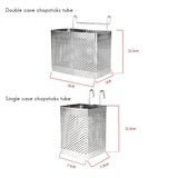 Kitchen Utensil Storage Holder Stainless Steel Fork Chopsticks Storage Organizer Tableware Holder - Rear View