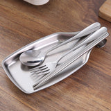 Stainless Steel Spoon Rest Stove Spoon Holder for Kitchen Spatula Ladle Brush Cooking Utensils - Extra Image