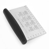 Multi Purpose Bench Scraper Stainless Steel Pizza Dough Scraper Chopper Dough Cutter for Bread and Pizza Dough - Top-Down View