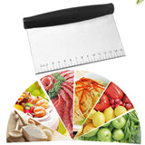 Multi Purpose Bench Scraper Stainless Steel Pizza Dough Scraper Chopper Dough Cutter for Bread and Pizza Dough - Rear View