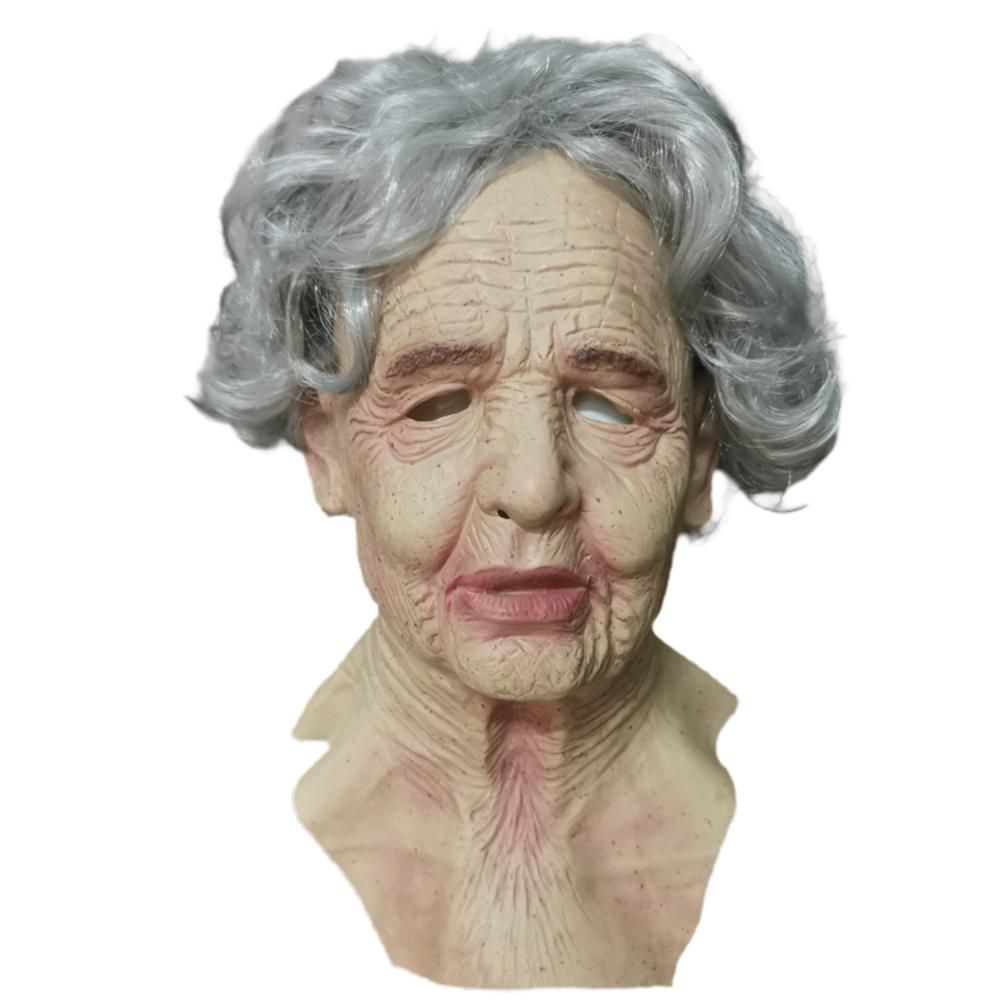 Halloween Latex Face Cover Novelty Old Man Horror Heagear for Masquerade Party