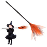 Halloween Witch Broom Plastic Broom Props for Costume Party Halloween Decoration - Low Angle