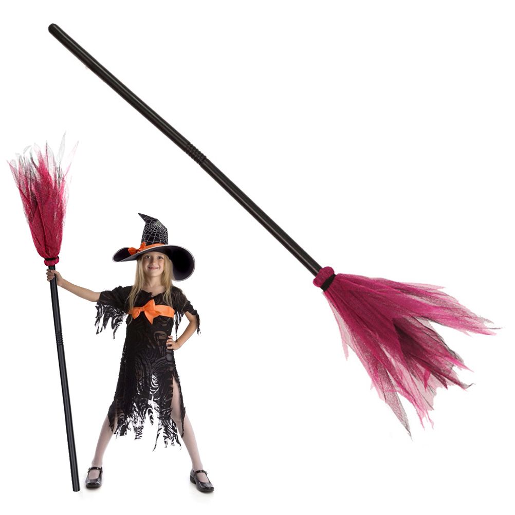 Halloween Witch Broom Plastic Broom Props for Costume Party Halloween Decoration