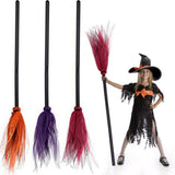 Halloween Witch Broom Plastic Broom Props for Costume Party Halloween Decoration