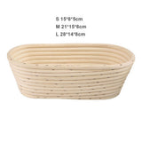 1pc Kitchen Long Dough Rattan Baskets Proofing Proving Rattan Baking Bread Basket Rattan Food Storage Baskets1pc Kitchen Long Dough Rattan Baskets Proofing Proving Rattan Baking Bread Basket Rattan Food Storage Baskets - Front View