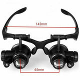 25X 8 Lens Magnifier Head Mount Magnifying Glass Hands Free Magnifier with Light - Side View