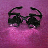 25X 8 Lens Magnifier Head Mount Magnifying Glass Hands Free Magnifier with Light