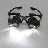 25X 8 Lens Magnifier Head Mount Magnifying Glass Hands Free Magnifier with Light