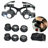25X 8 Lens Magnifier Head Mount Magnifying Glass Hands Free Magnifier with Light - Extra Image