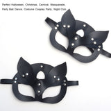 Sexy Leather Cat Face Cover Women Cat Head Face Cover Halloween Carnival Party Cosplay Face Cover
