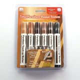 Furniture Repair Kit Wood Markers Wax Sticks with Sharpener Kit for Stains Scratches Wood Floors Tables Desks Carpenters - Rear View