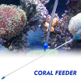 Coral Feeder SPS HPS Feeder Long Acrylic Liquid Fertilizer for Marine Fish and Coral Aquarium - 45-Degree Angle