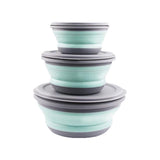 3Pcs Folding Camping Bowl Set Portable Silicone Kitchen Containers for Travel Outdoor Camping