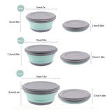 3Pcs Folding Camping Bowl Set Portable Silicone Kitchen Containers for Travel Outdoor Camping - Side View
