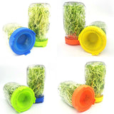 4Pcs Easy Rinse and Drain Plastic Sprouting Lids for Wide Mouth Jars
