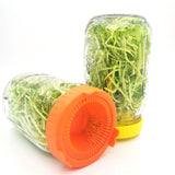 4Pcs Easy Rinse and Drain Plastic Sprouting Lids for Wide Mouth Jars - 45-Degree Angle
