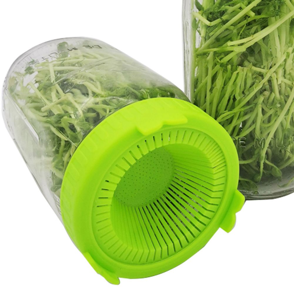 4Pcs Easy Rinse and Drain Plastic Sprouting Lids for Wide Mouth Jars