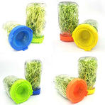 4Pcs Easy Rinse and Drain Plastic Sprouting Lids for Wide Mouth Jars